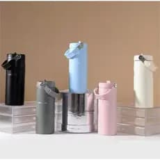 Garrafa Térmica 500ML /700ML Parede Dupla Em Inox e Bico Flip C/ Canudo 1853