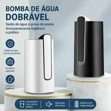 Bomba de Água Elétrica Dobrável USB Recarregável Portátil para Galão Dispenser Automático