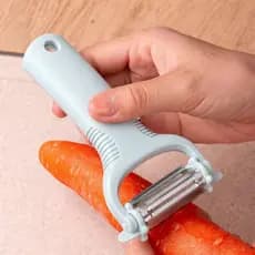Descascador de Legumes 3 em 1 com Cabeça Giratória 360° Multifuncional para Frutas e Verduras