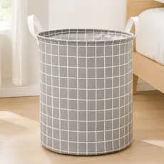 Cesto de Roupa Suja Dobrável 40L Xadrez Organizador Multiuso com Alças para Lavanderia Quarto Banheiro