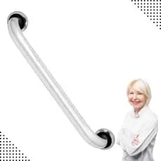 Barra de Apoio 80 cm Anticorrosiva em Inox/Alumínio Suporta 150 kg Segurança para Banheiro Corredor e Áreas Úmidas