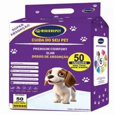 Tapete Higiênico Cães 60x60 50 Unidades Premium Higienepet
