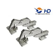 Kit Dobradiça 02un -165 Graus Reta 35mm Soft Close Para Armários Cozinhas e Móveis