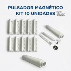 Kit Fecho Toque Pulsador Magnético Branco Tip On Porta Gavetas Armarios + Parafusos HD FERRAGENS