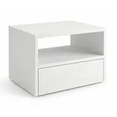 Mesa De Cabeceira Suspensa criado mudo Parede Branca MDF 40cm Com Gaveta Nicho Quarto