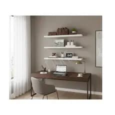 Kit 3 Prateleiras Suporte Invisível Decorativas Multiuso MDF 15mm Branca - quarto cozinha sala