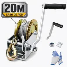 Guincho Catracado Manual Catraca 540kg Aço Super Longo 20m Com Luvas