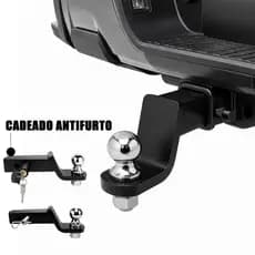 Engate Reboque Removível 50x50mm com Bola 2 Polegadas + Pino Antifurto