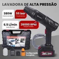 Lavadora de Alta Pressão Sem Fio GENAI GN-678 380W 68V para Carro e Limpeza