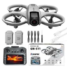 Drone profissional HD com Wi-Fi câmeras duplas controle remoto com tela de 4,5 polegadas 2 Baterias