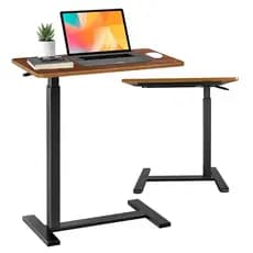 Mesa Dobrável para Computador 75-110cm com Ajuste Manual Mesa de Cabeceira Versátil Economiza Espaço