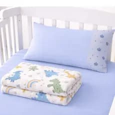 Kit Berço Americano 3 Peças Com Mantinha Soft Lençol E Fronha Bebê