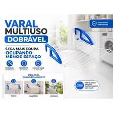 Varal Portátil para Janela em Aço Dobrável Com Abas| Compacto  | Suporta até 4kg | Economiza Espaço