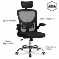 Cadeira Ergonômica Escritório Mesh Reclinável Giratória 🌟 Conforto Premium para Home Office e Gamer