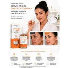 SÉRUM VITAMINA C GRIFFTY ORIGINAL 10 EM 1 – PELE PERFEITA IMEDIATA | CLAREADOR FACIAL + ANTIIDADE + ÁCIDO HIALURÔNICO