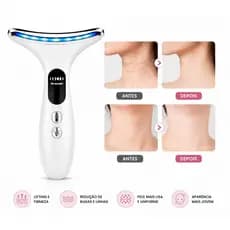 Massageador Facial Anti Idade LED 3 Modos Lifting Facial Pescoço Rejuvenescedor Elétrico USB Beauty Device Original