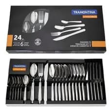Faqueiro Jogo de Talheres Búzios 24 Peças Tramontina Aço Inox Utensílios Cozinha