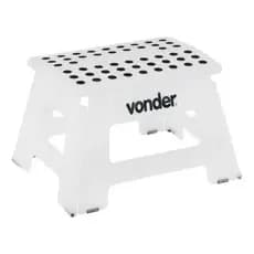 Banqueta Dobrável De Plástico Capacidade 150 Kg  Branco Vonder