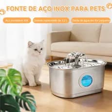 Mstail 3.2L Bebedouro automático silencioso para gatos em aço inoxidável com visor