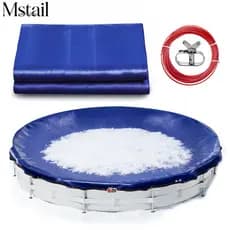Capa protetora para piscina redonda de 14 pés à prova de sol e poeira para piscinas acima do solo com tensionador