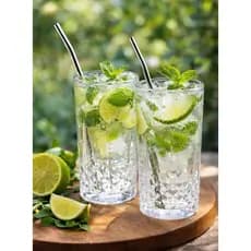 Conjunto 6 Copos Lily Vidro 280ml Transparente Resistente Elegante Para Água Suco Refrigerante ✨