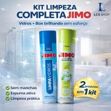 Kit Jimo Limpa Box Limpa Vidros Spray 400ml Antimofo Desengordurante Espelhos Box Banheiro