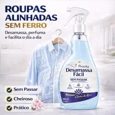 Desamassa Roupa Sem Passar Sem Ferro Spray 500ml Bouquet Provita Tira Odor Cheiro Rica