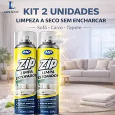 KIT 2 Limpa Estofados Zip Clean Spray 300ml Limpeza de Sujeira a Seco Sofás Tapete Colchões