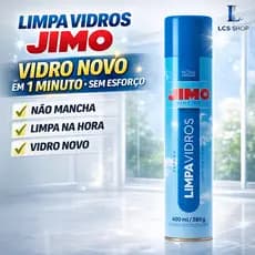 Limpa Vidros Jimo Spray Aerossol 400ml Espelhos Box Banheiro Acrílico Profissional Brilho