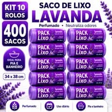 Kit 10 Rolos Saco Lixo Pia Banheiro 400 Unidades Neutraliza Odor Econômico