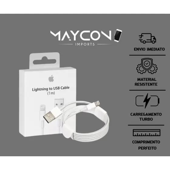 Cabo Carregador USB para Lightning  iPhone - Flexível e Durável, 1 Metro