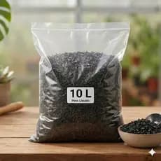 Casca de Arroz Carbonizada 10L – Substrato Natural para Plantas, Hortas e Jardinagem de Alta Qualidade