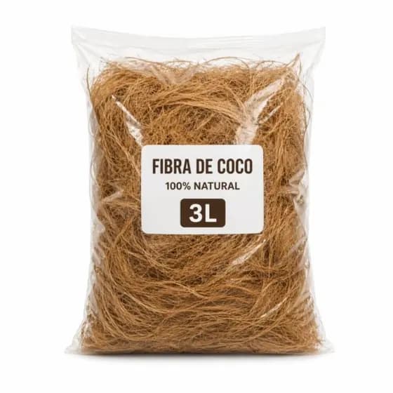 Fibra de Coco Natural 3 L para plantas, Orquídeas e Jardinagem - Substrato Orgânico, Retém umidade e melhora a Aeração.
