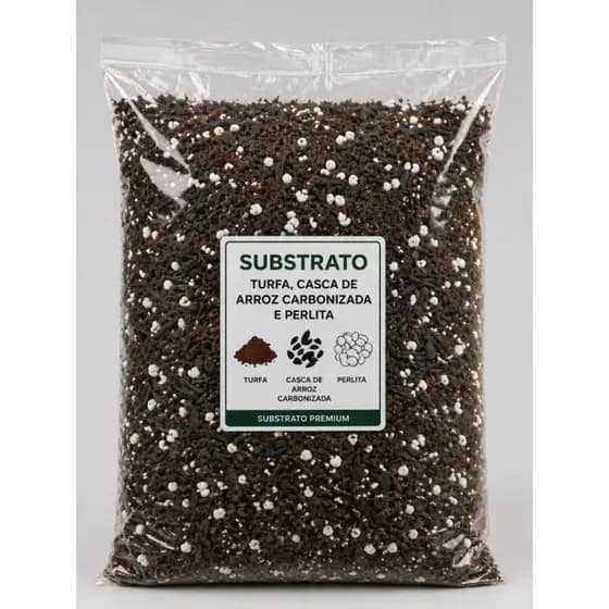 5L Substrato Turfa, Perlita expandida Casca de Arroz, Terra Fertilizante para Cactus, Suculentas, entre outras plantas.