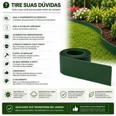 10 Metros Limitador de Grama, Separador de Grama para Jardim Com borda Reforçado e Flexível