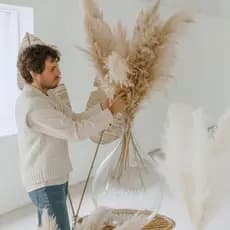 10 Galhos Capim dos Pampas Natural para Decoração, Plumas Naturais decorativa