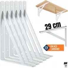 Suporte Para Prateleira Mão Francesa Cantoneira 29 Cm Branca - Envio Imediato
