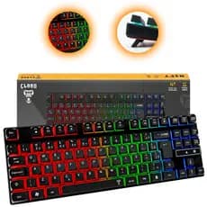 Teclado Gamer Luz Led Rainbow RGB Membrana 80% Com fio ABNT2 - Rift Clanm