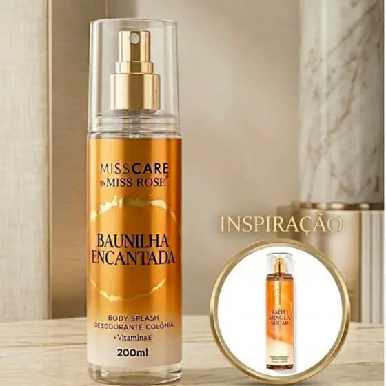 Body Splash Baunilha Encantada Miss Rose | Perfume Feminino Marcante e Doce