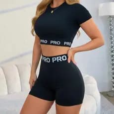 Conjunto de Academia Feminino Short + Cropped Esportivo de Treino Zero Transparência