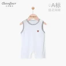 Macacão Modal para bebês, roupas de verão, sem mangas, colete, estilo fino, respirável, pijama para recém-nascidos, esca