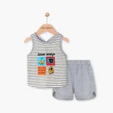 Little Denver Meninos Roupas de Verão Material de Algodão Bebê Moda Crianças Roupas Crianças Casual Colete Shorts Terno