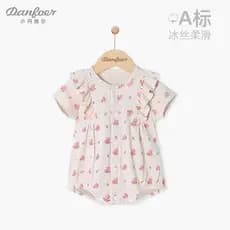 Bebê bebê macacão verão fino recém-nascido triângulo macacão abertura frontal bebê menina princesa Floral macacão
