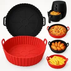 KIT Forma De Silicone Para Air Fryer Forno Microondas Fritadeira Assadeira Reutilizável  Flexível