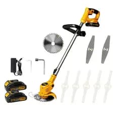Roçadeira Aparador De Gramas Profissional Sem Fio 9000 Rpm 2 baterias 21V