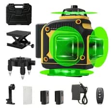 Nivel a Laser 4D 16 Linhas Profissional ,Nível 4x360° com Bateria, Controle Remoto e Tripé Piso