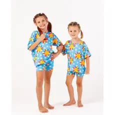 Conjunto Infantil Conffy Estampado Camiseta Shorts Roupa Pijama Verão Confortável Tamanho 2 ao 10