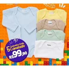 Kit 3 Conj Body e Calça Bebê Pagão canelado Longo 100% Algodão