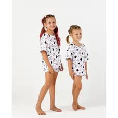 Conjunto Infantil Comfy Estampado Camiseta Shorts Roupa Pijama Premium Confortável Tamanho 2 ao 10