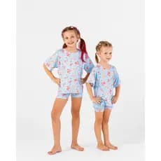 Conjunto Infantil Conffy Estampado Camiseta Shorts Roupa Pijama Confortável Tamanho 2 ao 10